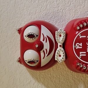 Jeweled Scarlet Red Kit-Cat Klock clock SUPER RARE